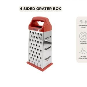 maxim tools 4 sided box grater red parutan keju sayur buah stainless steel