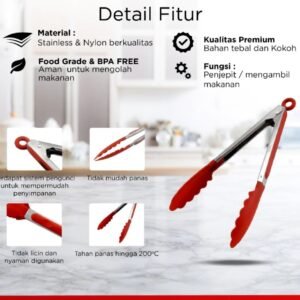 maxim tools serving tong 7 inch penjepit makanan serbaguna