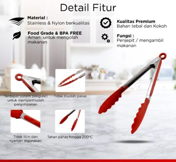 maxim tools serving tong 7 inch penjepit makanan serbaguna