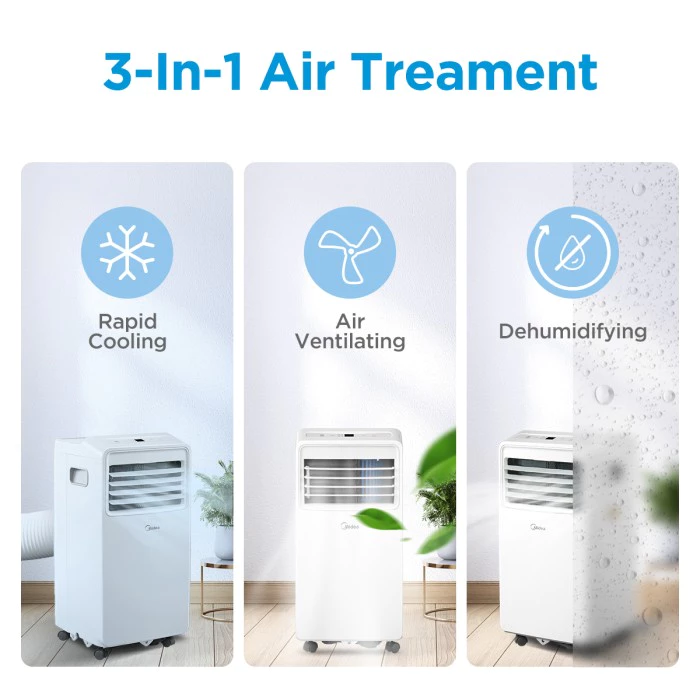 midea ac portable mpha 09crn7 multiple function ac 1 pk dehumidifying sleep mode timer 24 jam